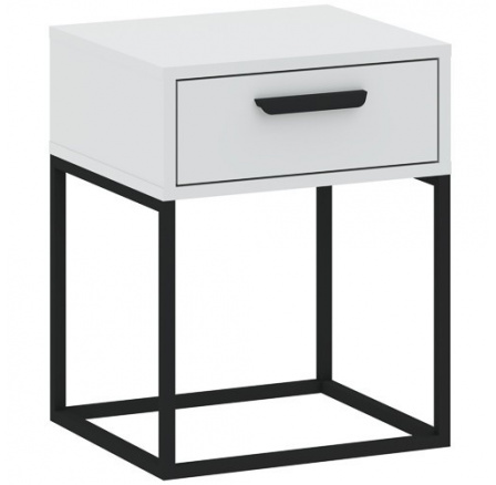 Éjjeliszekrény CADRO 1S 40 NR3, Fehér/Fekete