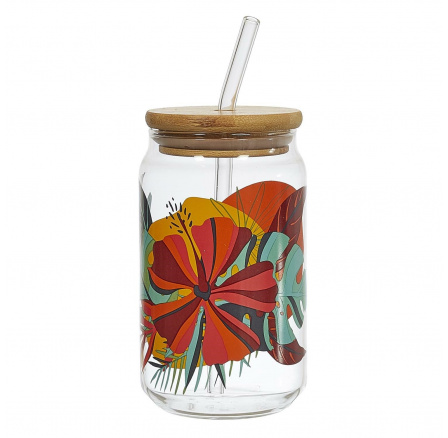 Exotic Paradise pohár 450 ml szívószállal és bambusz fedéllel