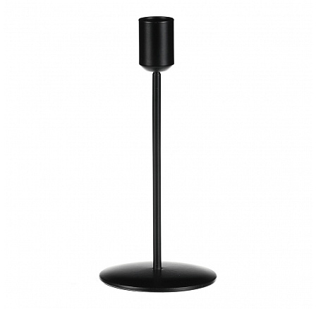 Fém gyertyatartó - kúpos gyertyához, magasság 18 cm, fekete Fém gyertyatartó - kúpos gyertyához, magasság 18 cm, fekete