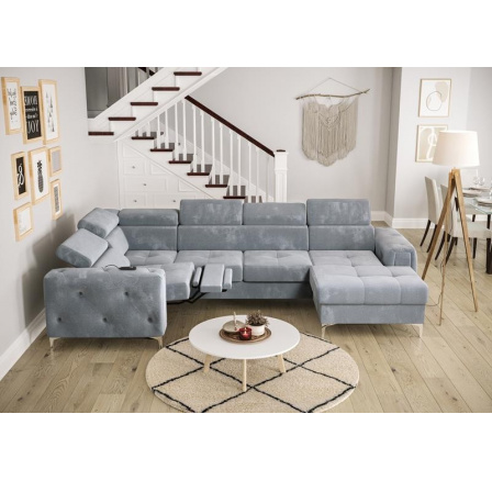 NAROŻNIK ORION MAX III RELAX Z FUNKCJĄ SPANIA 165x320x190 CM - Odcienie niebieskiego , lewa NAROŻNIK ORION MAX III RELAX Z FUNKCJĄ SPANIA 165x320x190 CM - Odcienie niebieskiego , lewa