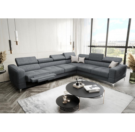 NAROŻNIK ROZKŁADANY TOSCANIA MAX RELAX 320×250 - prawa , Odcienie szarości