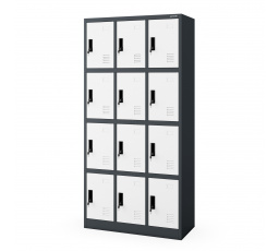 Fém öltözőszekrény BHP MARCIN, 900 x 1850 x 400 mm, antracit-fehér