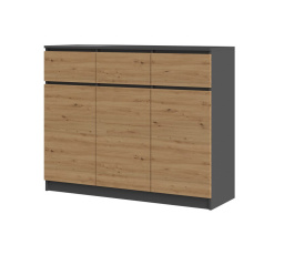 Komoda TOPA 3D3S, ANTRACIT/ DUB ARTISAN