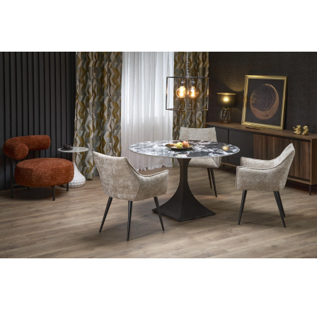 MANUEL étkezőasztal, fekete márvány hatás/Fekete