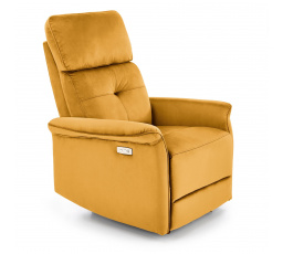 SEMIR dönthető fotel USB-vel, Mustársárga