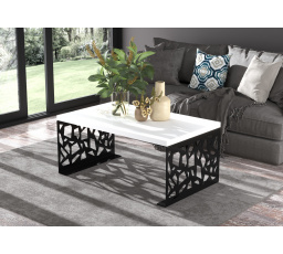 SEMARA dohányzóasztal 100x60 Fekete+Fehér