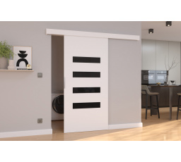 Falra szerelhető tolóajtó FORLI 86 Fehér+Fekete Lacobel