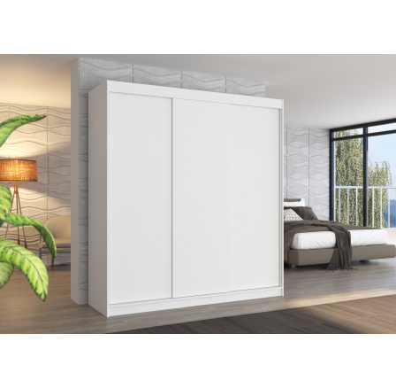Tolóajtós szekrény MEGAN 200 Fehér+Fehér