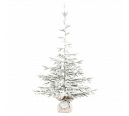 Jutazsákba csomagolt fa - műfenyő, 150 cm, havas