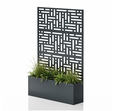 Fém pergola virágtartóval antracit: ROSE, 1200 x 1800 x 300 mm
