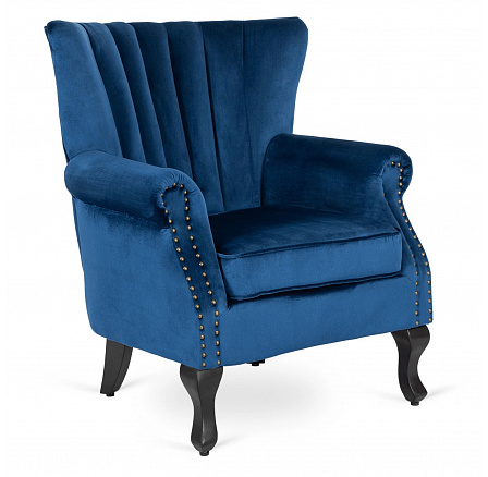 Fotel MALLO Granatowy Welurowy