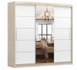 MULTI 23 gardróbszekrény, Sonoma Tölgy/Fehér