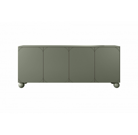 Komoda czterodrzwiowa z czterema ukrytymi szufladami Sonatia II 200 cm - oliwka