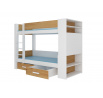 Kétszemélyes emeletes ágy GARET 200x90 Fehér+Artisan