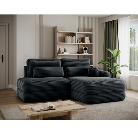 Ripeli sarokkanapéágy tárolóval, sötétzöld bársony, jobbos Modullo 35 180x128 jobb 1 Ripeli sarokkanapéágy tárolóval, sötétzöld bársony, jobbos Modullo 35 180x128 jobb 1