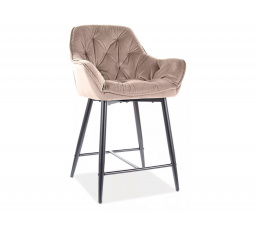 CHERRY H-2 Velvet bárszék, bézs Bluvel 28/fekete matt