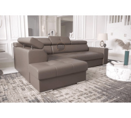 NAROŻNIK MARGO I 265×185 SKÓRA NATURALNA - Strona lewa , Skóra brązowa