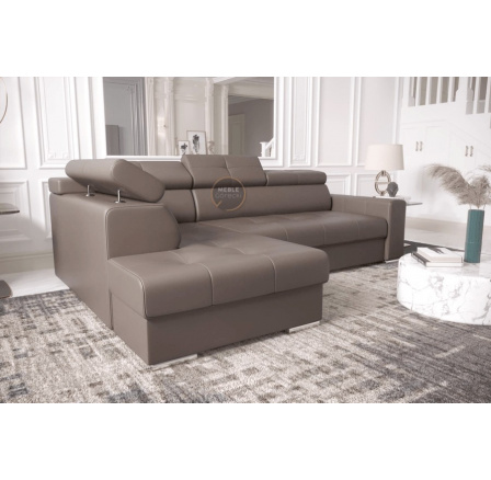 NAROŻNIK MARGO I 265×185 SKÓRA NATURALNA - Strona lewa , Skóra brązowa