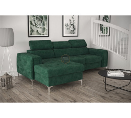 NAROŻNIK ORION MINI Z FUNKCJĄ SPANIA 255x165 CM - Odcienie zieleni , lewa