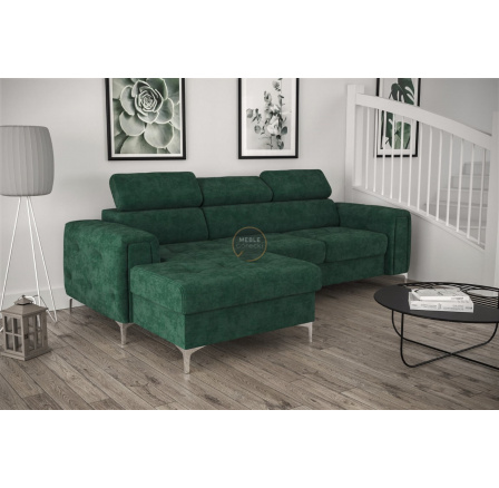 NAROŻNIK ORION MINI Z FUNKCJĄ SPANIA 255x165 CM - Odcienie zieleni , lewa
