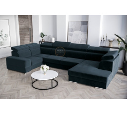 NAROŻNIK ROYAL MAX I 210x375x185 - lewa , Odcienie granatu