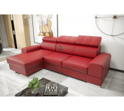 NAROŻNIK ROYAL MINI 260×160 SKÓRA NATURALNA - lewa , Skóra czerwona