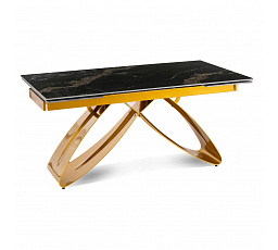 Stół LUIGI Ceramiczny Rozkładany 160-240 cm Czarno-Złoty Marmur/Złoty