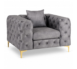 Fotel SORRENTO 1S Szary Welurowy