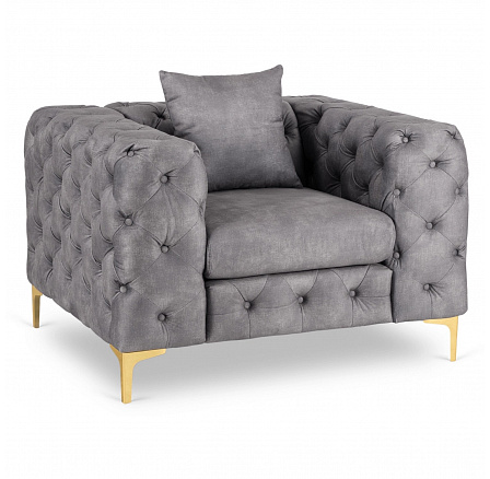 Fotel SORRENTO 1S Szary Welurowy