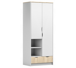 2 ajtós szekrény - JOY I 06, Fehér/Tölgy Artisan