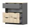 Komód 3S - JOY II 03, Szürke/Dub Artisan