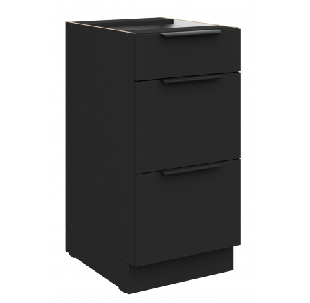 Dolní skřínka SIENA - 40 D 3S BB, Černá mat/Černá mat