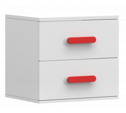 SMYK I - 22 éjjeliszekrény - Fehér Matt/Piros