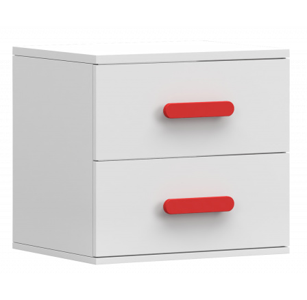SMYK I - 22 éjjeliszekrény - Fehér Matt/Piros