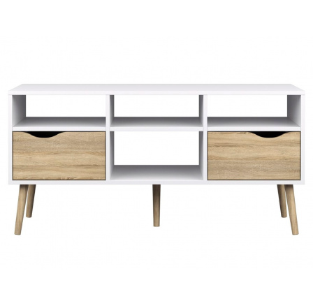 TV komoda RETRO 391, Bílá/Dub