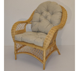 Ratanové křeslo Florida medové  polstr tmavě béžový melír