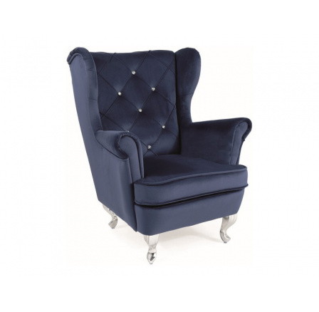 FOTELIK DZIECIĘCY LILI VELVET GRANATOWY BLUVEL 86 / SREBRNY FOTELIK DZIECIĘCY LILI VELVET GRANATOWY BLUVEL 86 / SREBRNY