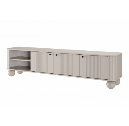 Szafka RTV Vesper 3D 187 cm - kaszmir / czarne uchwyty / nogi kule