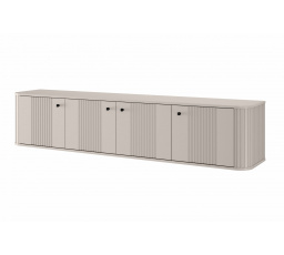 Szafka RTV wisząca Vesper 4D 187 cm - kaszmir / czarne uchwyty