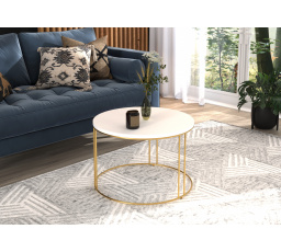 NOEL Dohányzóasztal Arany+Fehér