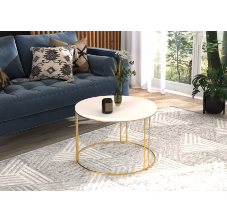 NOEL Dohányzóasztal Arany+Fehér