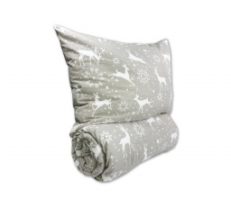 Flanelové francouzské povlečení 220x220, 70x90 Escama grey