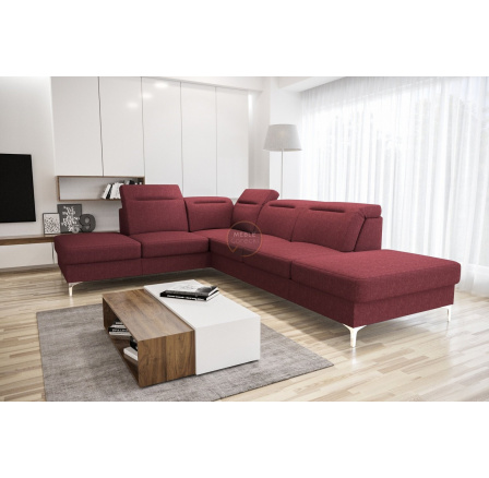 NAROŻNIK TAPICEROWANY OSLO 295x220 - lewa , Odcienie czerwieni