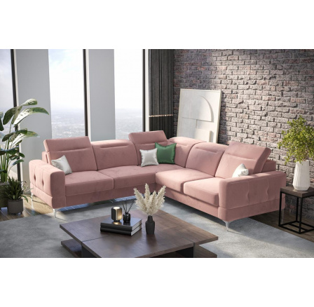 NAROŻNIK ROZKŁADANY MALIBU MAX 250x250 - prawa , Odcienie różu