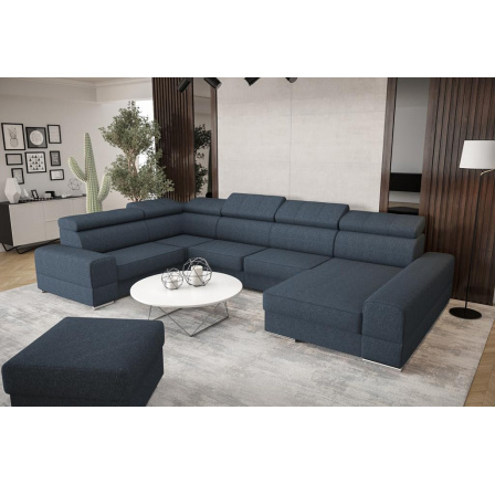 NAROŻNIK ROZKŁADANY ROYAL MAX II 230x375x185 - lewa , Odcienie granatu