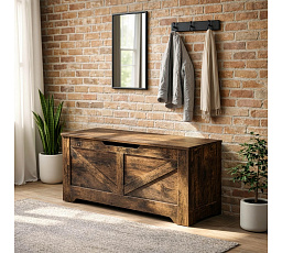 Kufer z Funkcją Siedziska/Szafka na Buty MARGOT 100 cm Dąb Rustykalny