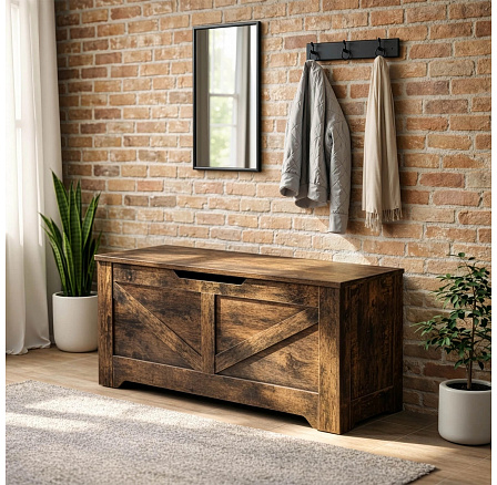 Kufer z Funkcją Siedziska/Szafka na Buty MARGOT 100 cm Dąb Rustykalny