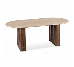 Stół DARIO Owalny 200 cm Trawertyn/Orzech