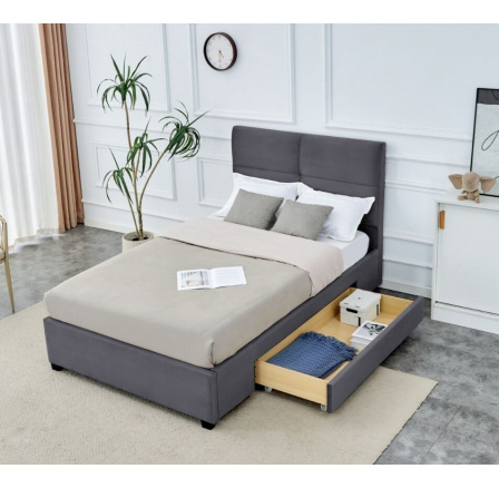 Kárpitozott ágy fiókkal START 2 120x200 JG Szürke