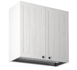 Konyhai felsőszekrény PROWANSJA G80C csepegtetővel, Fehér/Andersen fenyő